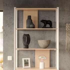IKEA Jattesta 120x85 cm Beyaz Bambu Açık Raf Ünitesi