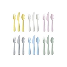 IKEA KALAS Pastel Tonlar 18 Parça Çocuk Çatal Kaşık Bıçak Seti