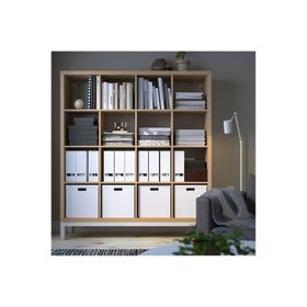 IKEA Kallax 147x164 cm Ağartılmış Meşe Görünümlü Beyaz Açık Raf Ünitesi