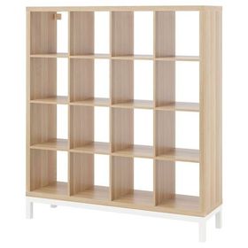 IKEA Kallax 147x164 cm Ağartılmış Meşe Görünümlü Beyaz Açık Raf Ünitesi