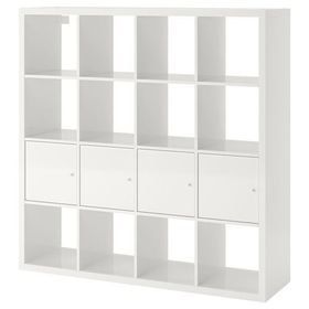 IKEA Kallax 16 Bölmeli Parlak Beyaz 147x39x147 cm Raf Ünitesi