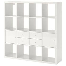 IKEA Kallax 16 Bölmeli Parlak Beyaz 147x39x147 cm Raf Ünitesi