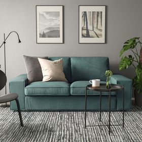 IKEA Kivik Kelinge Gri-Turkuaz 2'li Kanepe