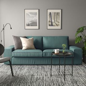 IKEA Kivik Kelinge Gri-Turkuaz 3'lü Kanepe