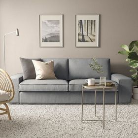 IKEA Kivik Tibbleby Bej-Gri 3'lü Kanepe