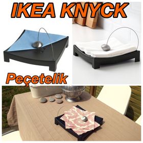 IKEA Knyck Siyah 22x22 cm Peçetelik