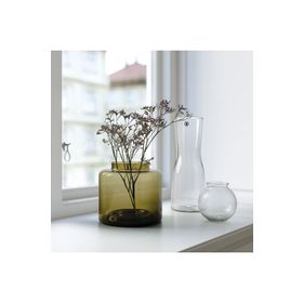 IKEA Konstfull Yeşil Kahverengi 16 cm Cam Vazo