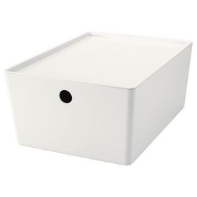 IKEA Kuggıs Beyaz 26x35x15 cm Kapaklı Kutu