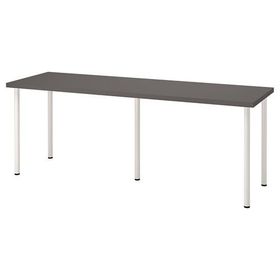 IKEA LAGKAPTEN/ADILS 200x60 cm Koyu Gri-Beyaz Çalışma Masası