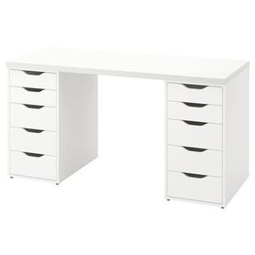 IKEA LAGKAPTEN/ADILS çalışma masası, venge-beyaz, 200x60 cm