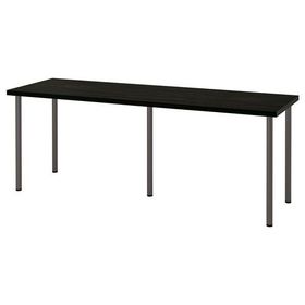 IKEA Lagkapten/Adils Venge-Koyu Gri 200x60 cm Çalışma Masası