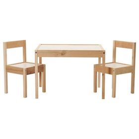 IKEA Latt Beyaz Çam Çocuk Masa Seti