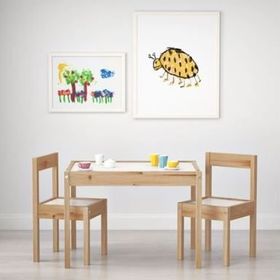 IKEA Latt Beyaz Çam Çocuk Masa Seti