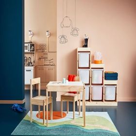 IKEA Latt Beyaz Çam Çocuk Masa Seti