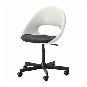 IKEA Loberget Malskar Beyaz Koyu Gri Çalışma Sandalyesi