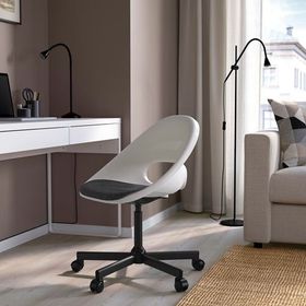 IKEA Loberget Malskar Beyaz Koyu Gri Çalışma Sandalyesi