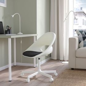 IKEA Loberget Malskar Beyaz Koyu Gri Çalışma Sandalyesi