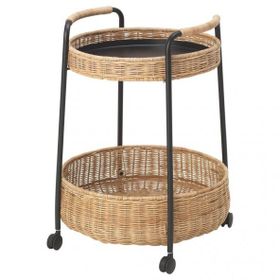 IKEA Lubban Rattan / Antrasit Tekerlekli Yan Sepha