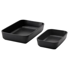 IKEA Lyckad 2 Adet Koyu Gri Fırın Servis Kabı