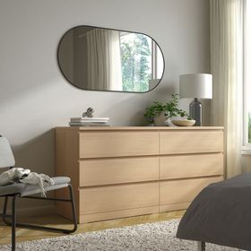 IKEA Malm Ağartılmış Meşe Kaplama 160x78 cm 6 Çekmeceli Şifonyer