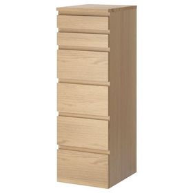 IKEA Malm Ağartılmış Meşe Kaplama 40x123 cm 6 Çekmeceli Şifonyer