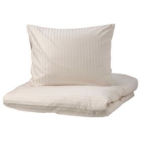 IKEA Nattjasmin 240x220/50x60 cm Açık Bej Çift Kişilik Nevresim Seti