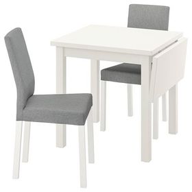 IKEA Nordvıken Kattıl Beyaz Knisa Açık Gri 2 Sandalyeli Mutfak Masası
