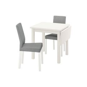IKEA Nordvıken Kattıl Beyaz Knisa Açık Gri 2 Sandalyeli Mutfak Masası