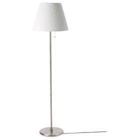 IKEA Nyfors Nikel Kaplama Beyaz Yer Lambası