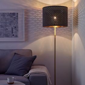 IKEA Nymö Skaftet Siyah Pirinç Rengi Yer Lambası