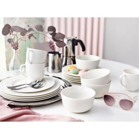 IKEA Ofantligt Beyaz Modern Klasik Set Feldispat 24 Parça Porselen Yemek Takımı