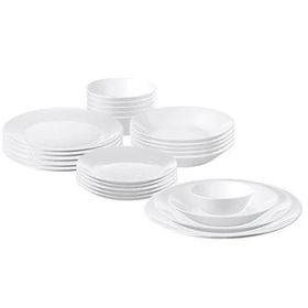 IKEA Oftast 24 Parça Beyaz Temperli Cam Yemek Takımı