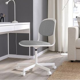 IKEA Örfjall Beyaz Vissle Açık Gri Çalışma Sandalyesi