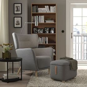 IKEA OSKARSHAMN Tibbleby Bej Gri Berjer ve Puf