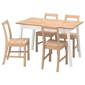 IKEA Pinntorp Açık Kahverengi Beyaz 4 Sandalyeli Mutfak Masası Takımı