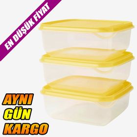 IKEA PRUTA 3 lü 0.6 lt Saklama Kabı Sarı