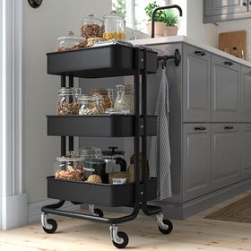 IKEA Raskog Siyah 35x45x78 cm Servis Arabası
