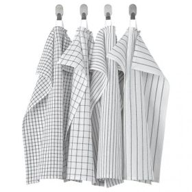 IKEA Rinnig - Koyu Gri / Beyaz - 4 Adet 45x60 cm Kurulama Bezi