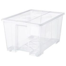 IKEA Samla Şeffaf 130 lt Kapaklı Kutu