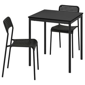 IKEA Sandsberg Siyah 2 Sandalyeli Mutfak Masası Takımı