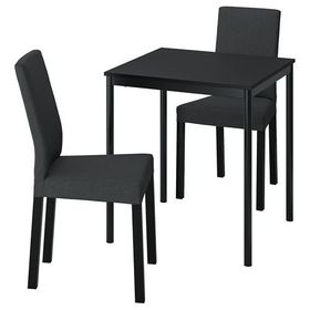 IKEA Sandsberg Siyah 2 Sandalyeli Mutfak Masası Takımı