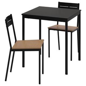 IKEA Sandsberg Siyah 2 Sandalyeli Mutfak Masası Takımı