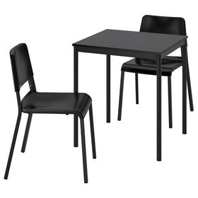 IKEA Sandsberg Siyah 2 Sandalyeli Mutfak Masası Takımı