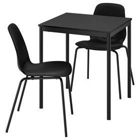 IKEA Sandsberg Siyah 2 Sandalyeli Mutfak Masası Takımı