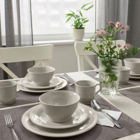 IKEA Sandskädda 16 Parça 4 Kişilik Bej Yemek Takımı