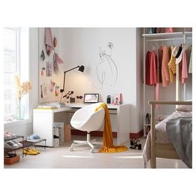 IKEA Skruvsta Ysane Beyaz Dönen Sandalye