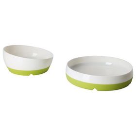 IKEA Smagli Yeşil- Beyaz Tabak ve Kase