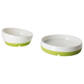 IKEA Smagli Yeşil- Beyaz Tabak ve Kase