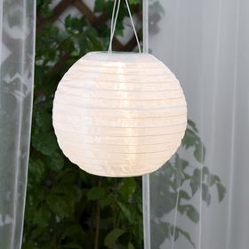 IKEA Solvınden Ledli Çizgili Sarı-Beyaz 30 cm Güneş Enerjili Sarkıt Lamba