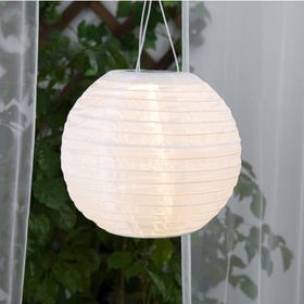 IKEA Solvınden Ledli Çizgili Sarı-Beyaz 30 cm Güneş Enerjili Sarkıt Lamba